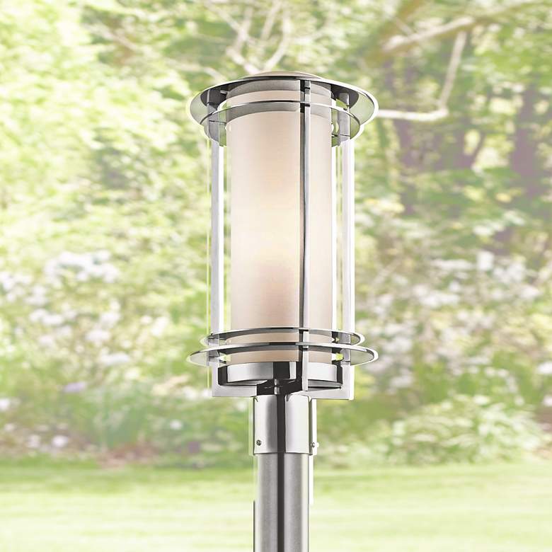 Image 1 Kichler Pacific Edge 19 inch High Steel Outdoor Post Light