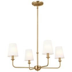 Kichler Pallas 25"W Brushed Natural Brass 4-Light Chandelier
