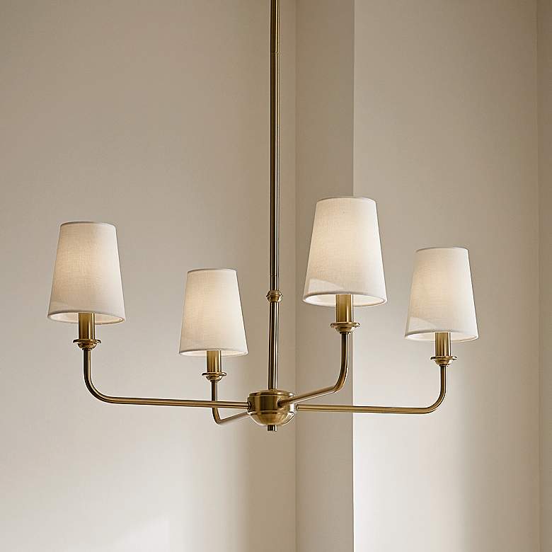 Image 2 Kichler Pallas 25"W Brushed Natural Brass 4-Light Chandelier