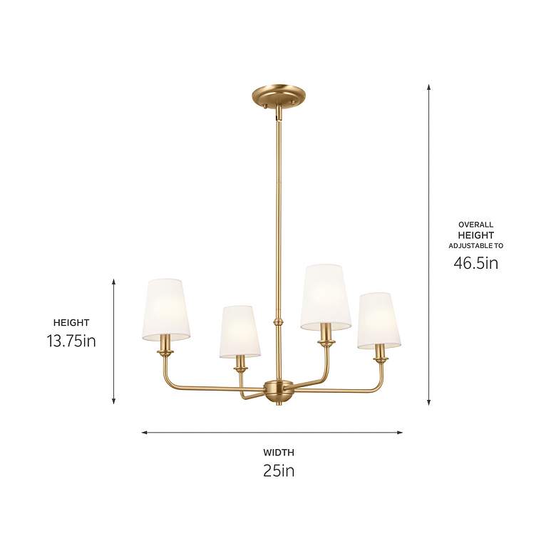Image 5 Kichler Pallas 25"W Brushed Natural Brass 4-Light Chandelier more views