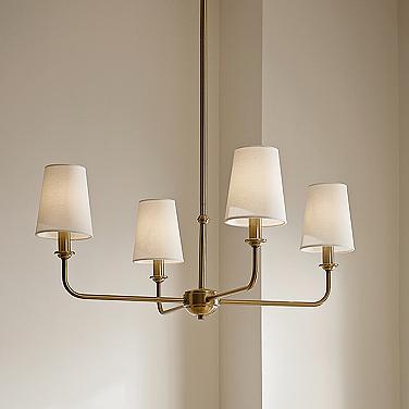 Kichler Pallas 25"W Brushed Natural Brass 4-Light Chandelier