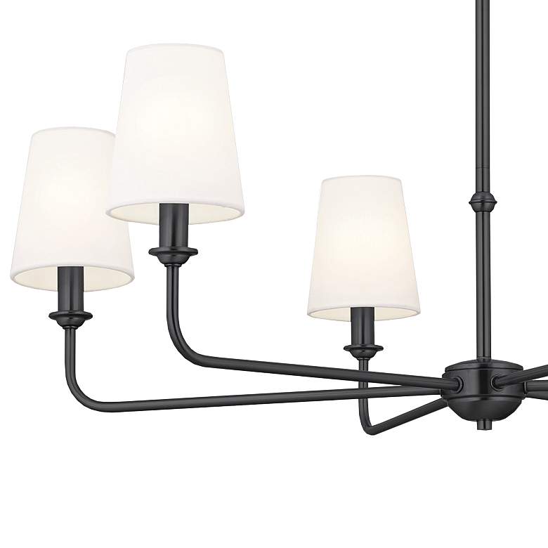 Image 4 Kichler Pallas 32.25 inch Wide 6-Light Black and White Shade Chandelier more views