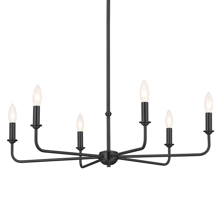 Image 7 Kichler Pallas 32.25 inch Wide 6-Light Black and White Shade Chandelier more views