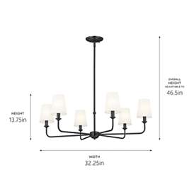 Image5 of Kichler Pallas 32 1/4" Wide Black 6-Light Chandelier more views