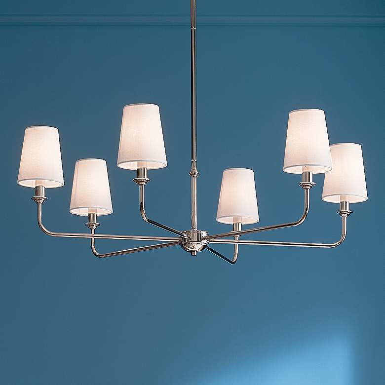 Image 2 Kichler Pallas 32 1/4"W Polished Nickel 6-Light Chandelier