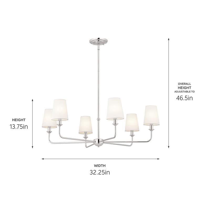 Image 5 Kichler Pallas 32 1/4"W Polished Nickel 6-Light Chandelier more views