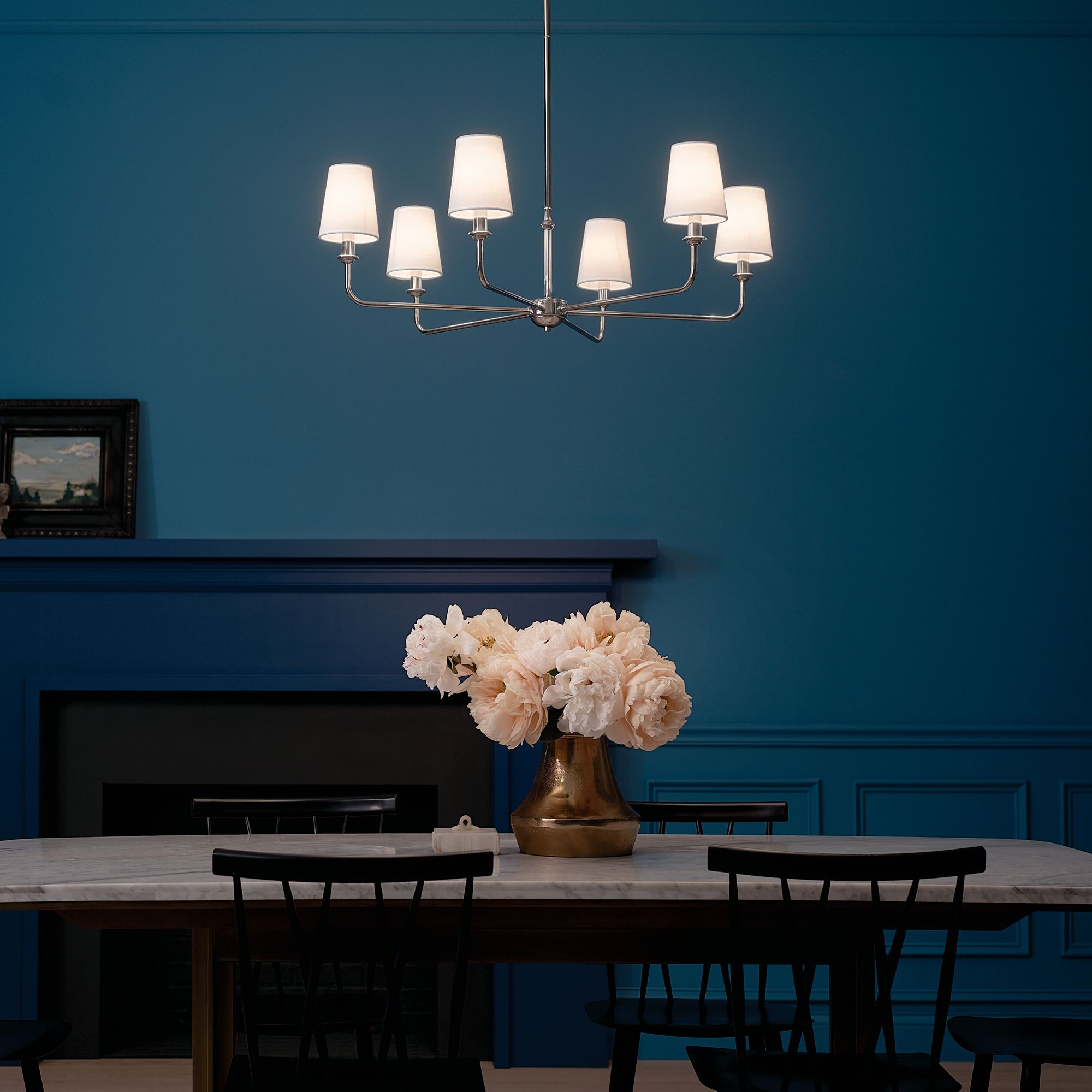 Kichler Pallas 32 1/4"W Polished Nickel 6-Light Chandelier in scene