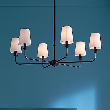 Kichler Pallas 32 1/4" Wide Black 6-Light Chandelier