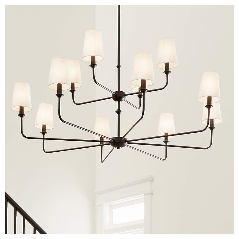 Image 1 Kichler Pallas 42 3/4" Wide Black 12-Light Chandelier