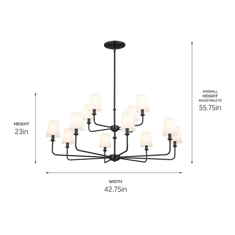 Image 4 Kichler Pallas 42 3/4" Wide Black 12-Light Chandelier more views