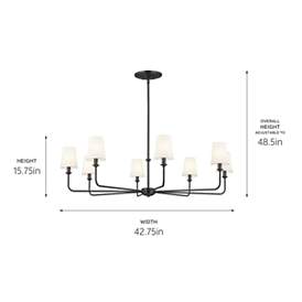 Image5 of Kichler Pallas 42 3/4" Wide Black Finish 8-Light Shade Chandelier more views