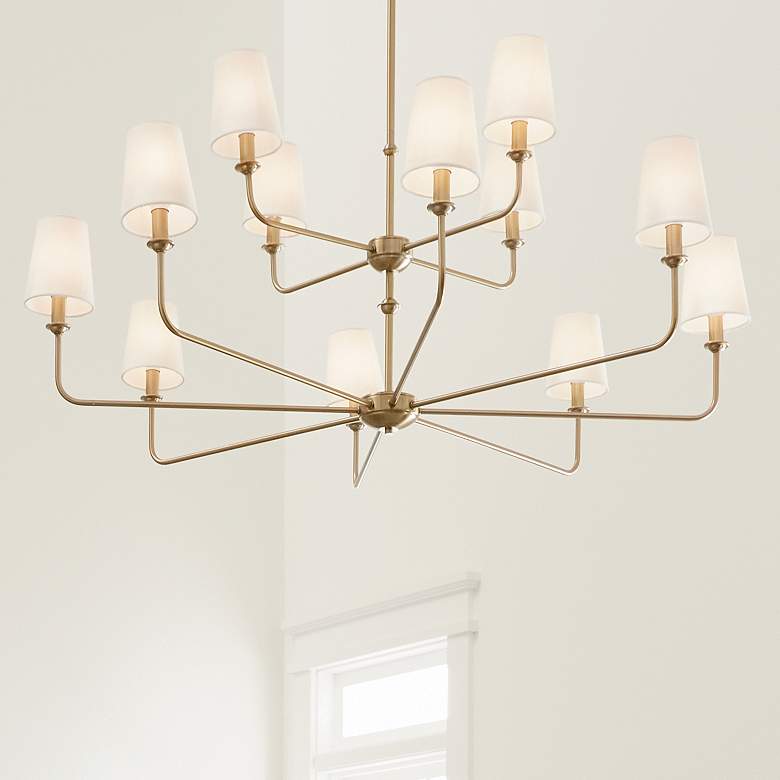 Image 2 Kichler Pallas 42 3/4" Wide Brushed Natural Brass 12-Light Chandelier