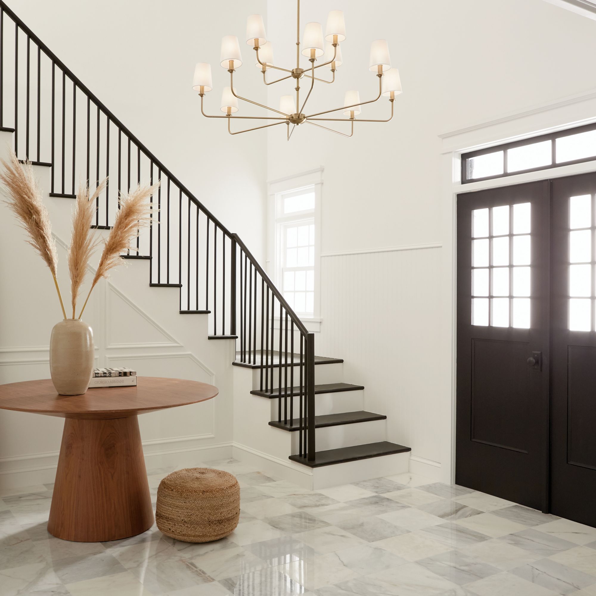 Kichler Pallas 42 3/4" Wide Brushed Natural Brass 12-Light Chandelier in scene