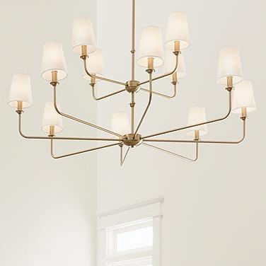 Kichler Pallas 42 3/4" Wide Brushed Natural Brass 12-Light Chandelier