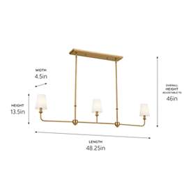 Image5 of Kichler Pallas 48 1/4" Wide 3-Light Brass Finish Linear Chandelier more views