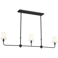 Kichler Pallas 48 1/4" Wide Black 3-Light Linear Chandelier