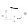 5_Kichler Pallas 48 1/4" Wide Black 3-Light Linear Chandelier more views