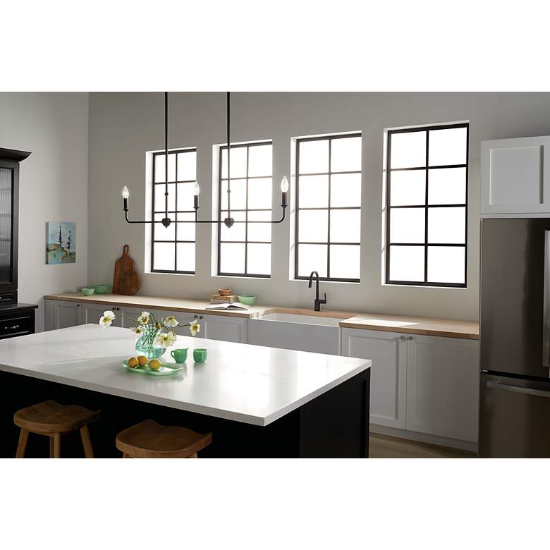 Image 6 Kichler Pallas 48 1/4" Wide Black 3-Light Linear Chandelier more views
