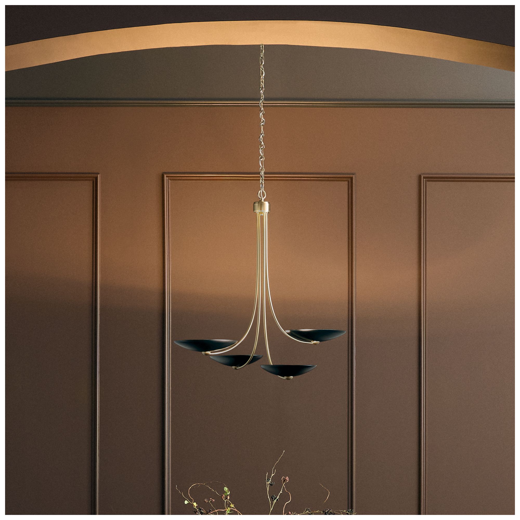 Image 2 Kichler Palmela 32" 4-Lt Chandelier in Champagne Bronze finish Black outer more views