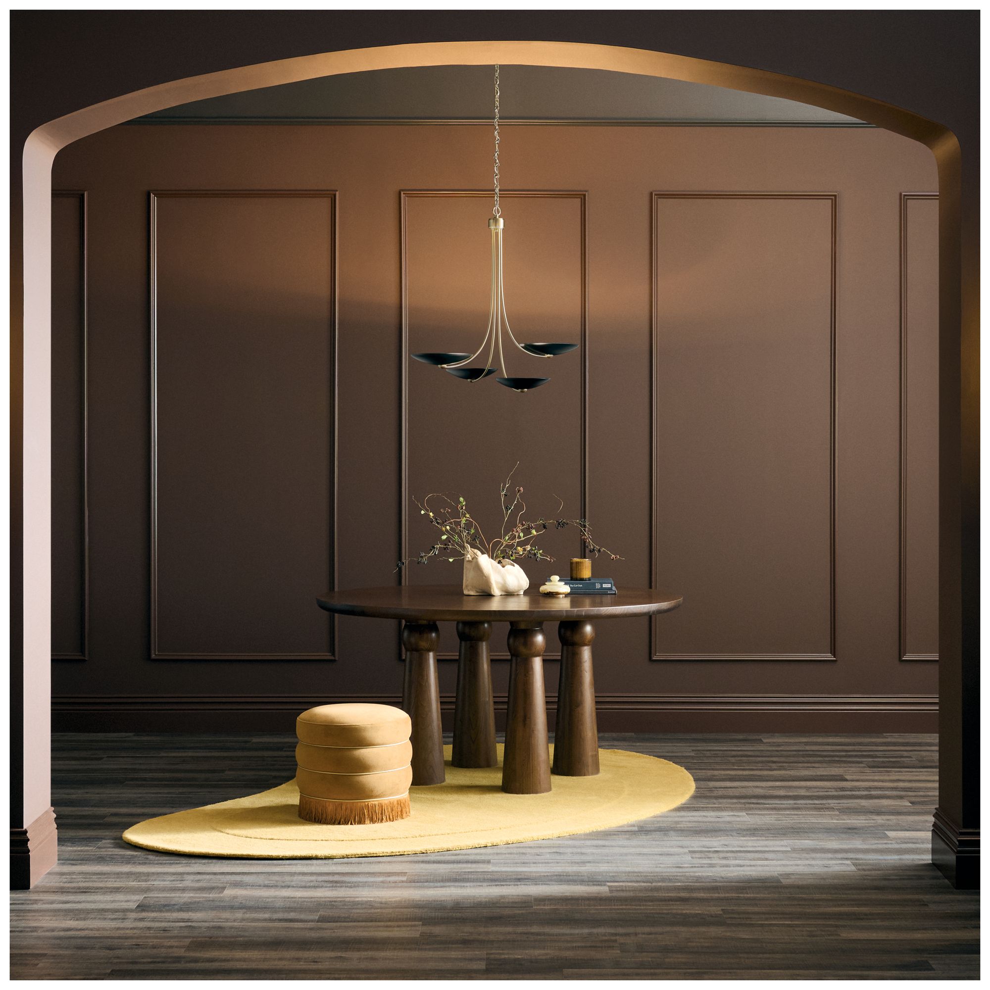 Image 7 Kichler Palmela 32" 4-Lt Chandelier in Champagne Bronze finish Black outer more views