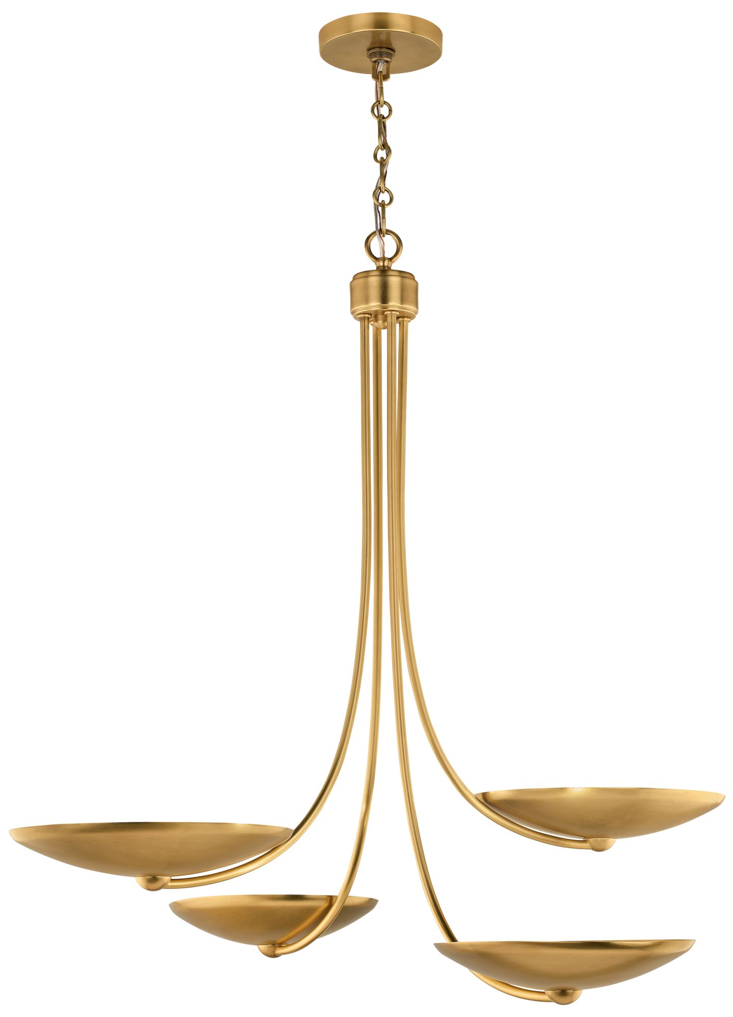 Image 7 Kichler Palmela 32" 4-Lt Chandelier in Lacquered Brass more views