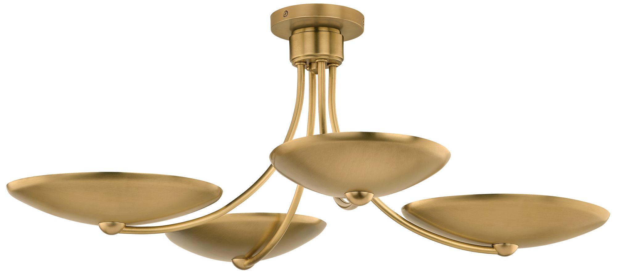 Image 3 Kichler Palmela 32" 4-Lt XL Convertible Chandelier in Lacquered Brass more views