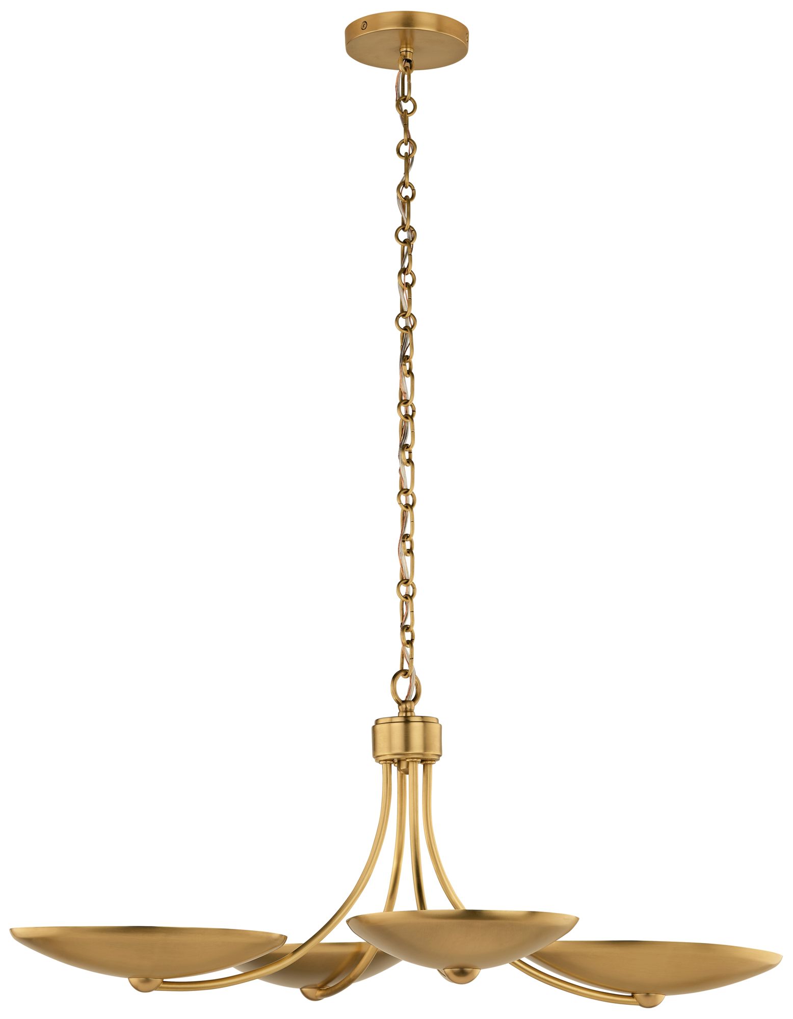 Image 7 Kichler Palmela 32" 4-Lt XL Convertible Chandelier in Lacquered Brass more views