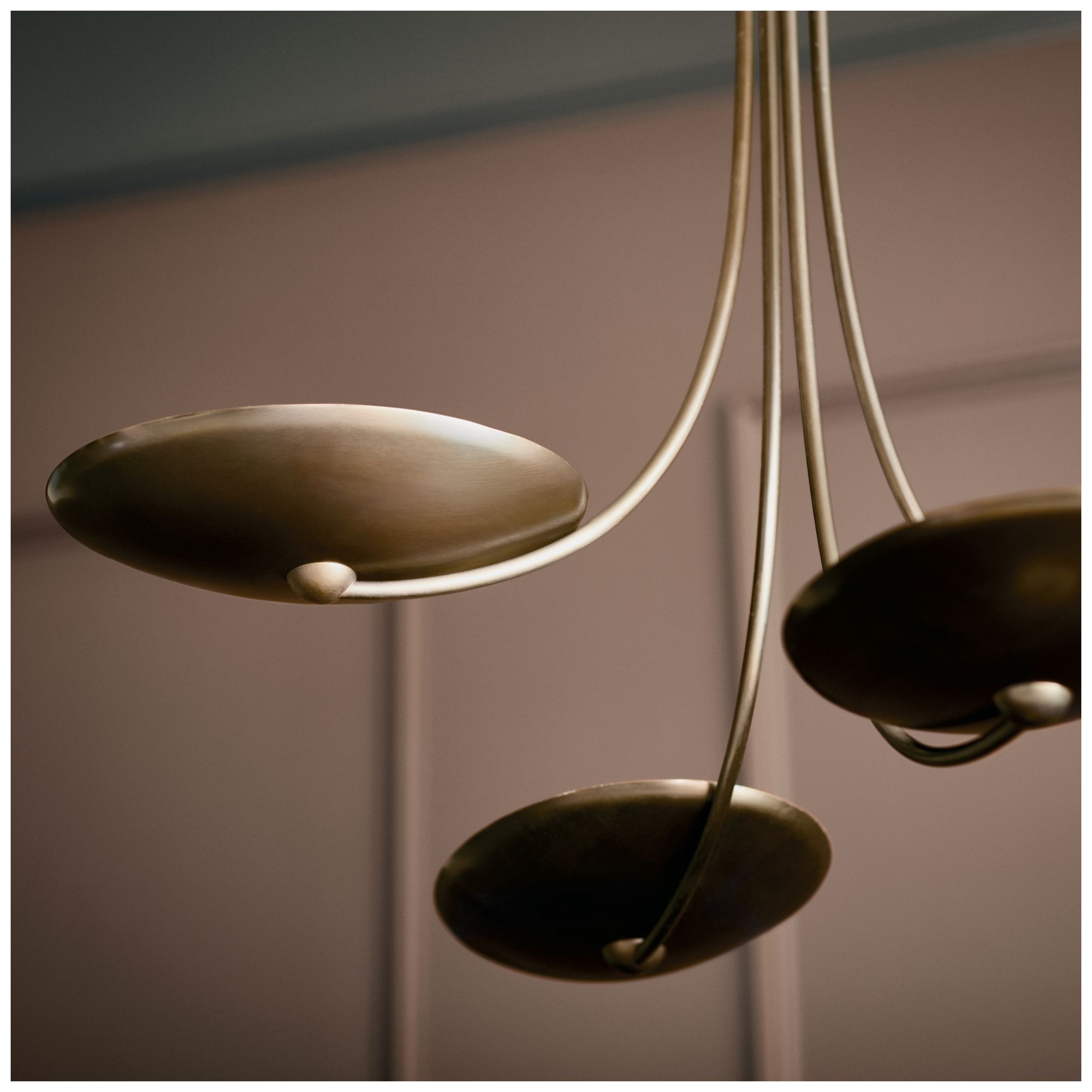 Image 5 Kichler Palmela 32" 4L Chandelier Lacquered Bronze Lacquered Brass interior more views