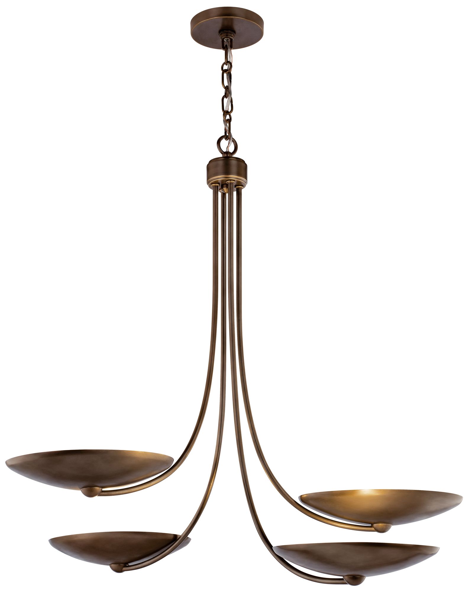 Image 7 Kichler Palmela 32" 4L Chandelier Lacquered Bronze Lacquered Brass interior more views