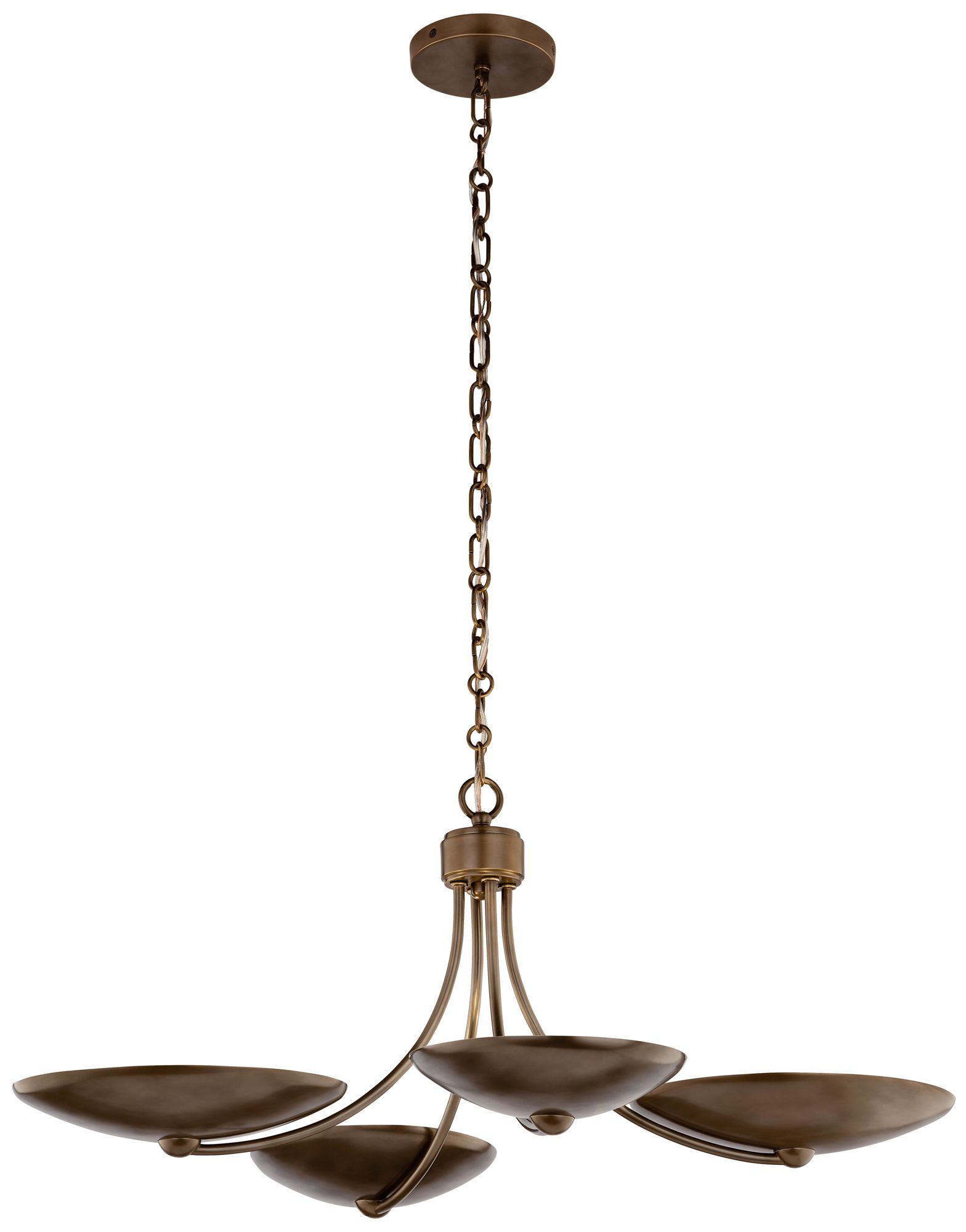 Kichler Palmela 32" 4L XL Convertible Chandelier Lacquered Bronze/Brass int