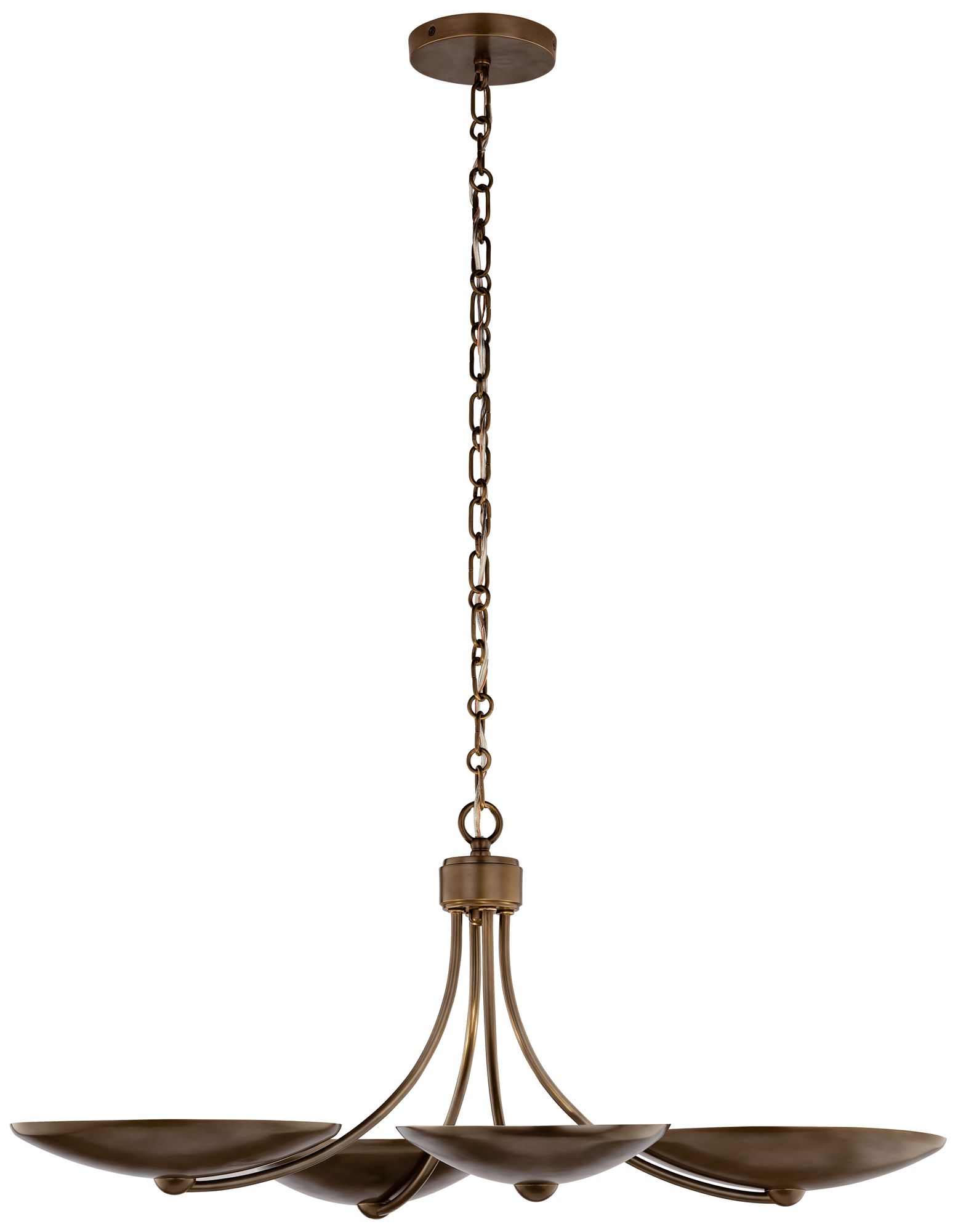 Image 7 Kichler Palmela 32" 4L XL Convertible Chandelier Lacquered Bronze/Brass int more views