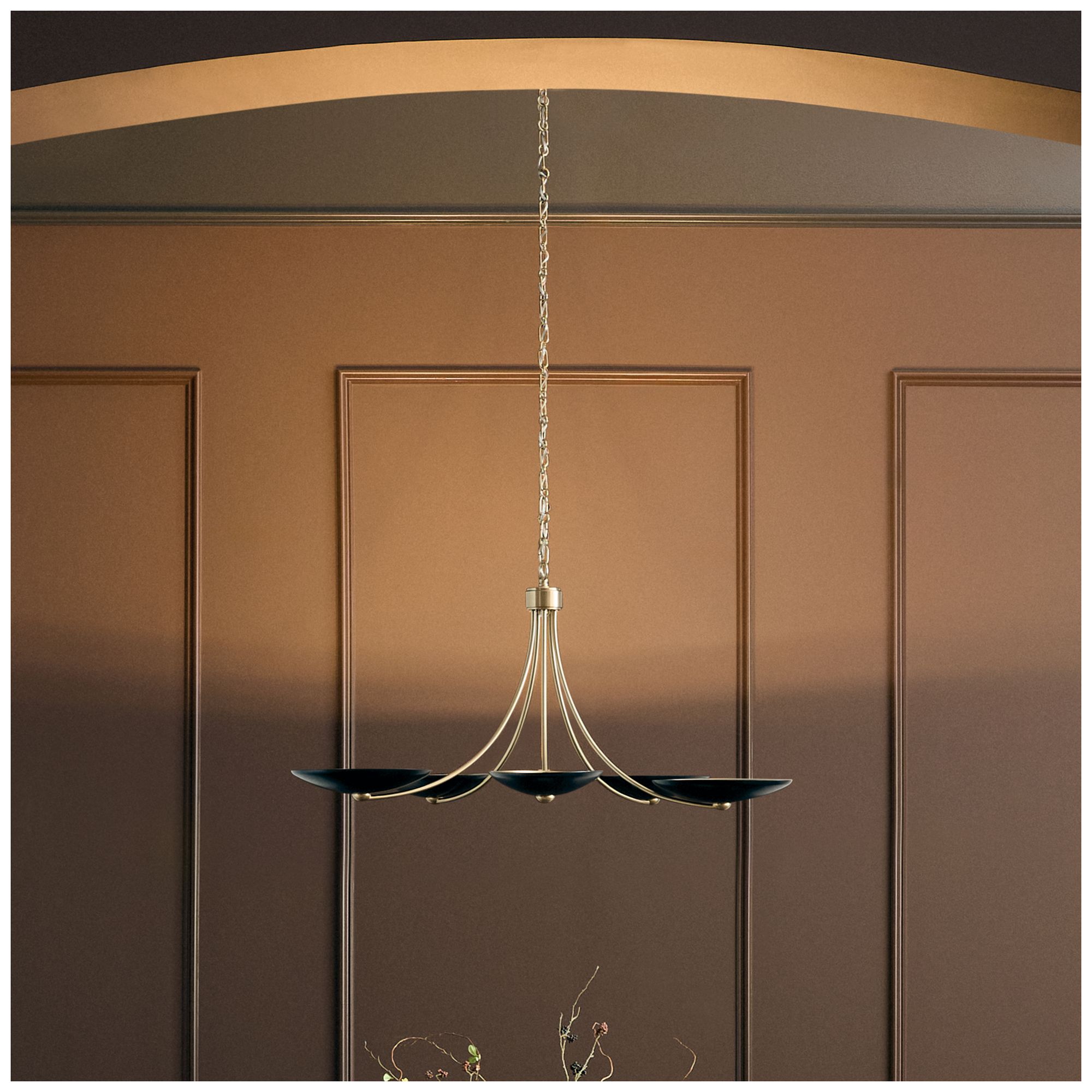 Image 2 Kichler Palmela 40" 5-Lt Chandelier in Champagne Bronze finish Black outer more views