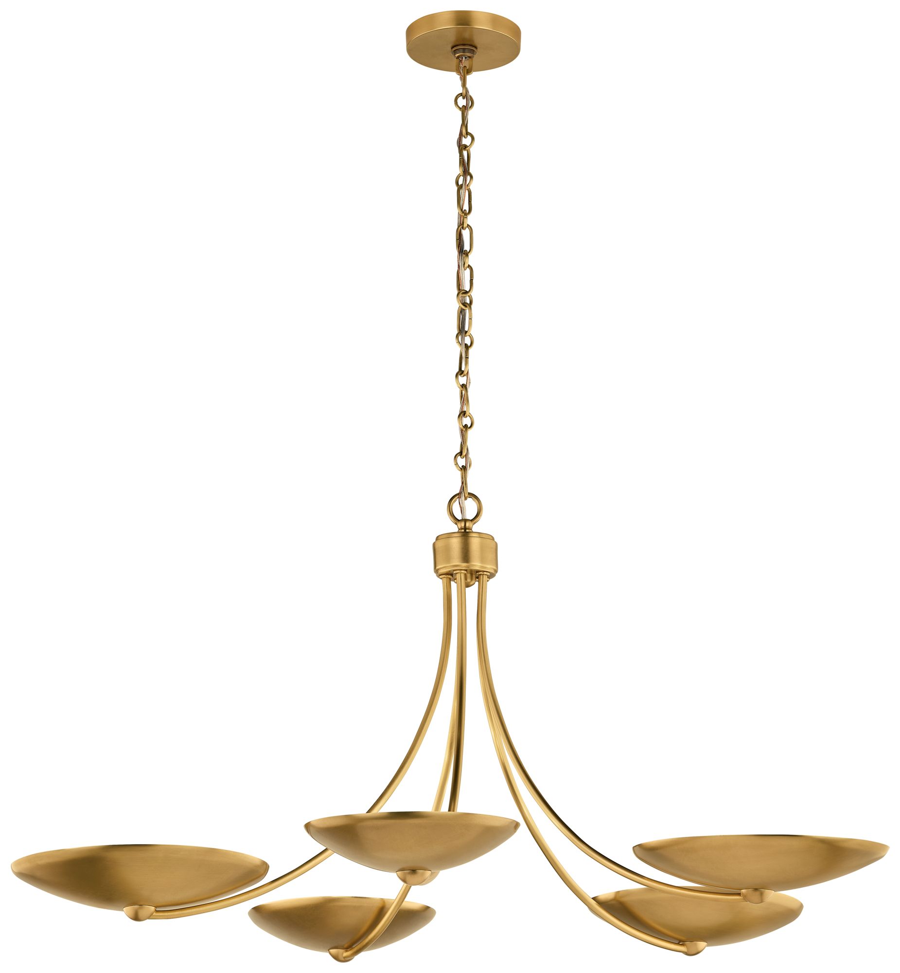 Kichler Palmela 40" 5-Lt Chandelier in Lacquered Brass