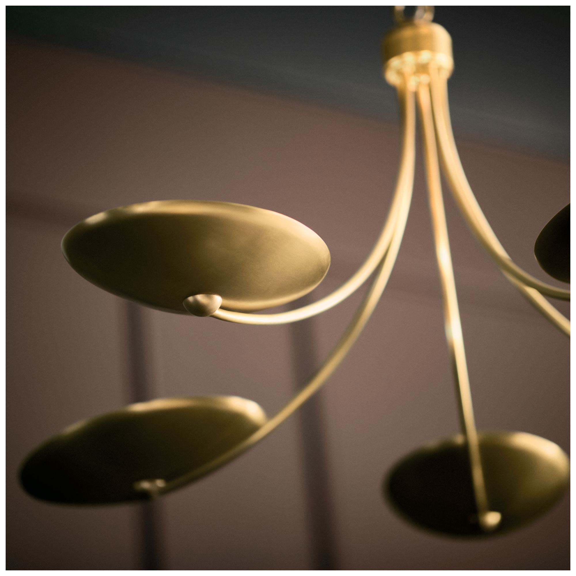 Image 5 Kichler Palmela 40" 5-Lt Chandelier in Lacquered Brass more views