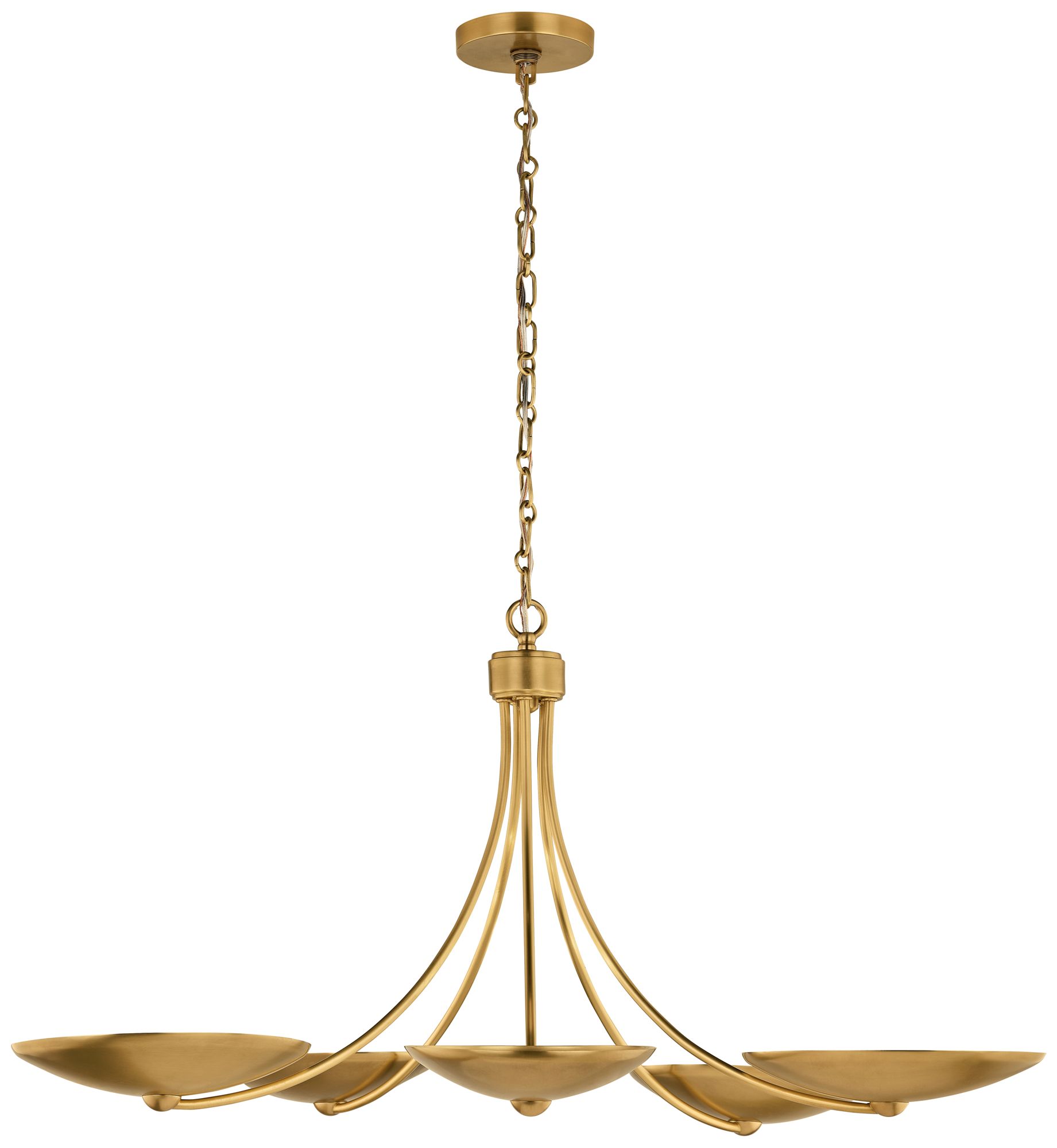 Image 7 Kichler Palmela 40" 5-Lt Chandelier in Lacquered Brass more views