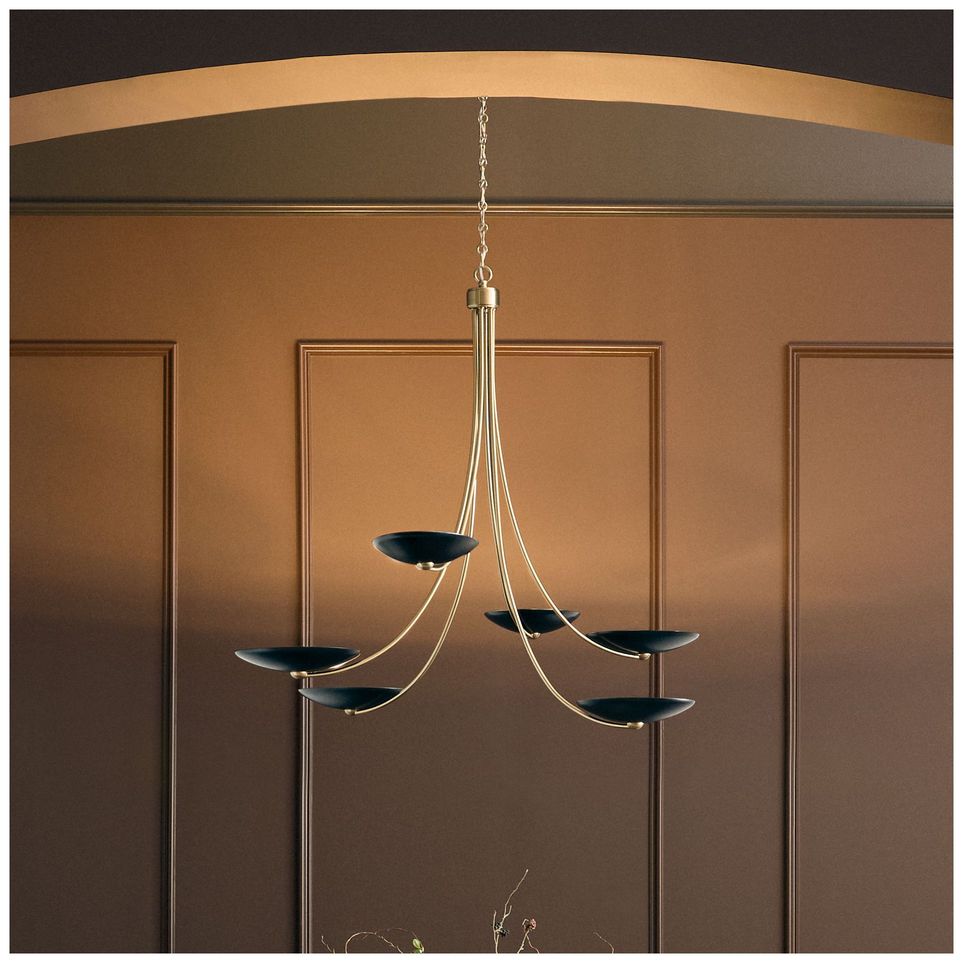 Image 2 Kichler Palmela 45.75" 6-Lt XL Chandelier Champagne Bronze/Black outer more views