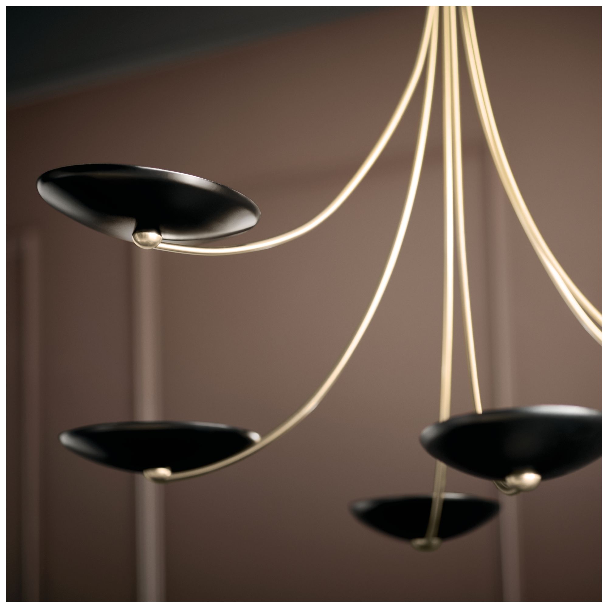 Image 4 Kichler Palmela 45.75" 6-Lt XL Chandelier Champagne Bronze/Black outer more views