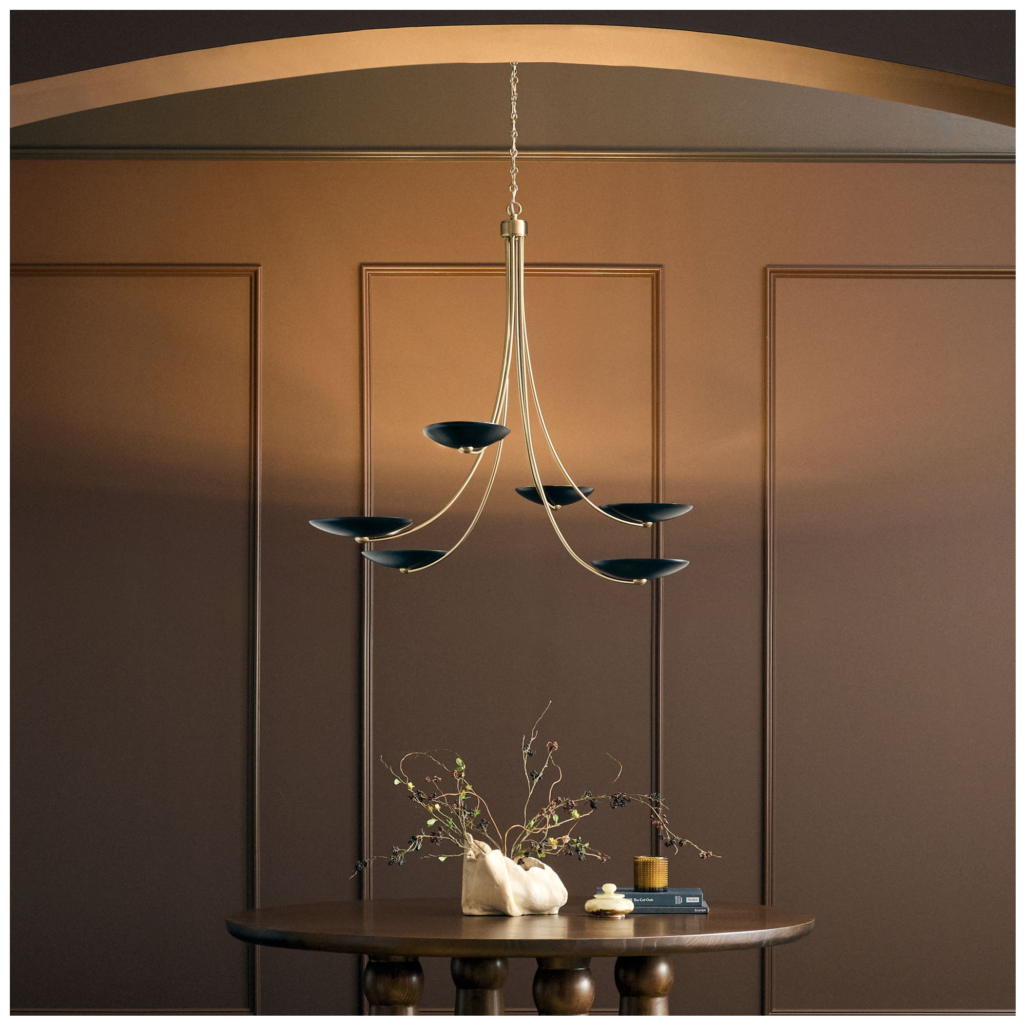 Image 7 Kichler Palmela 45.75" 6-Lt XL Chandelier Champagne Bronze/Black outer more views
