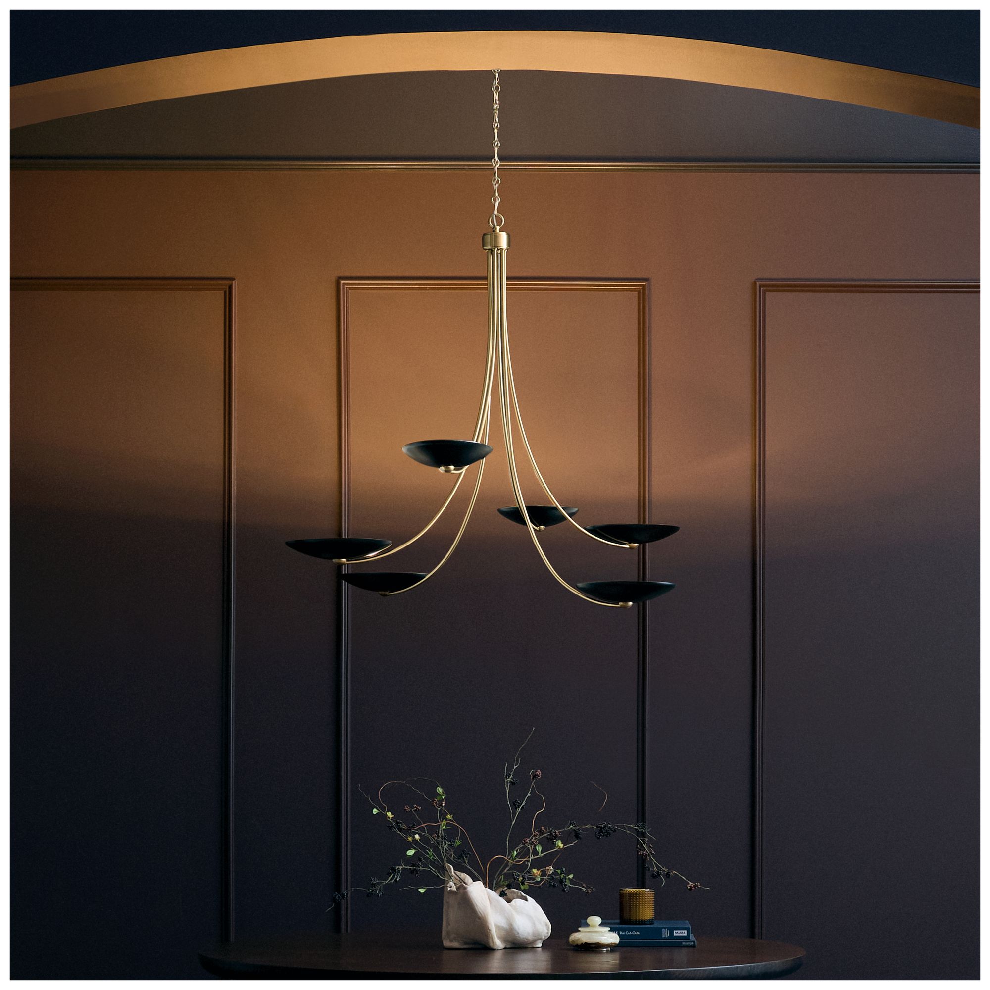 Kichler Palmela 45.75" 6-Lt XL Chandelier Champagne Bronze/Black outer
