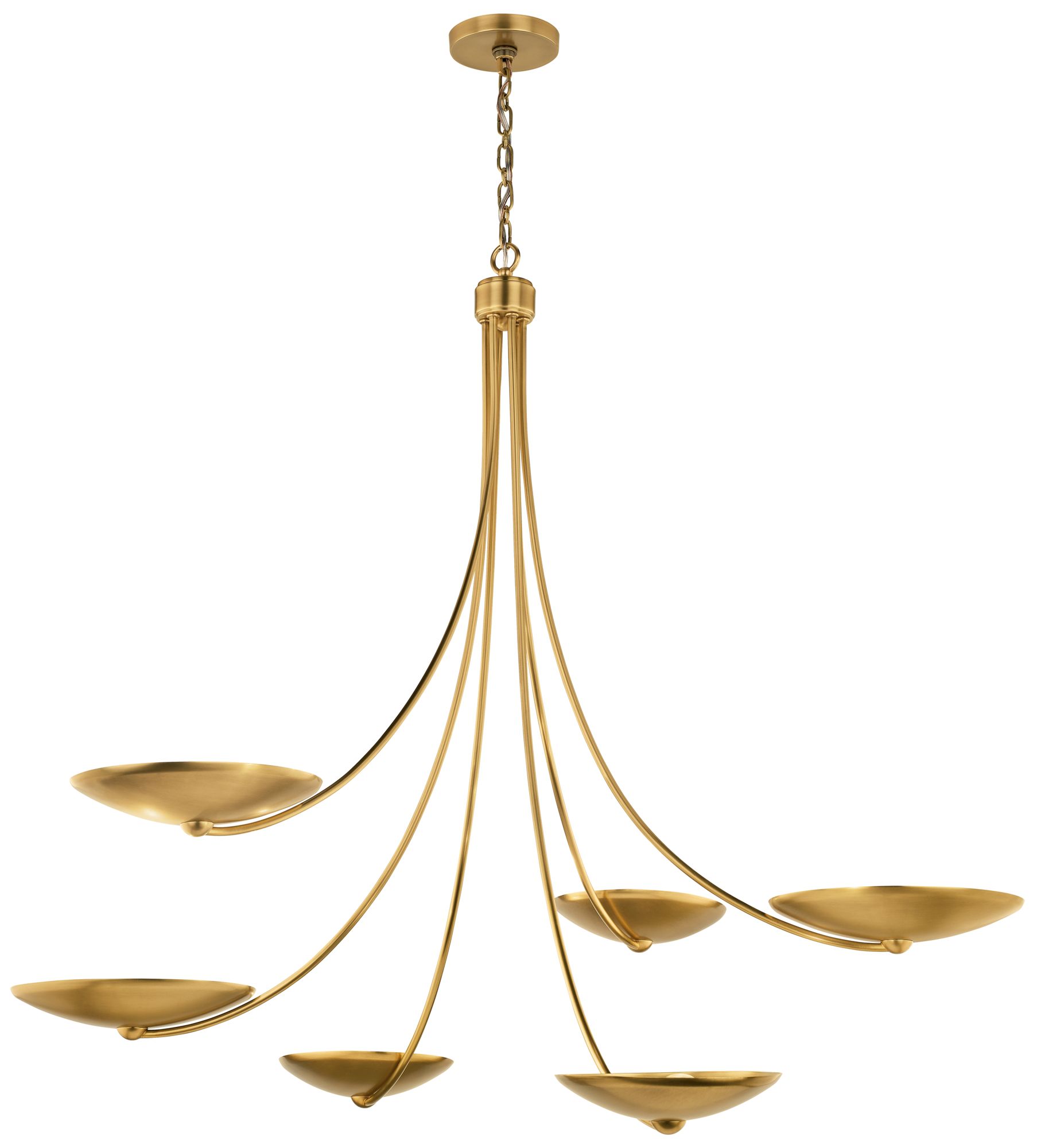 Kichler Palmela 45.75" 6-Lt XL Chandelier in Lacquered Brass