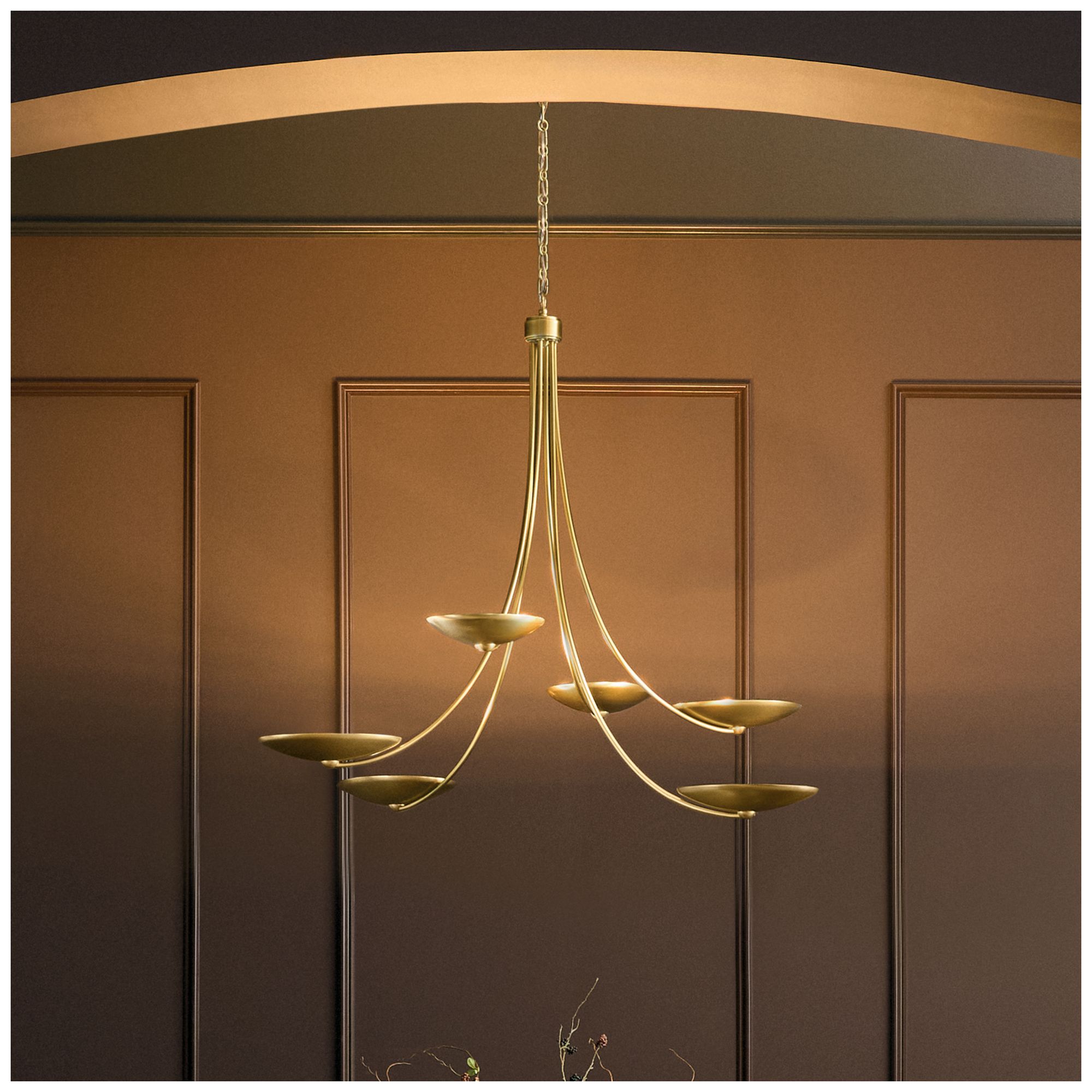 Image 2 Kichler Palmela 45.75" 6-Lt XL Chandelier in Lacquered Brass more views