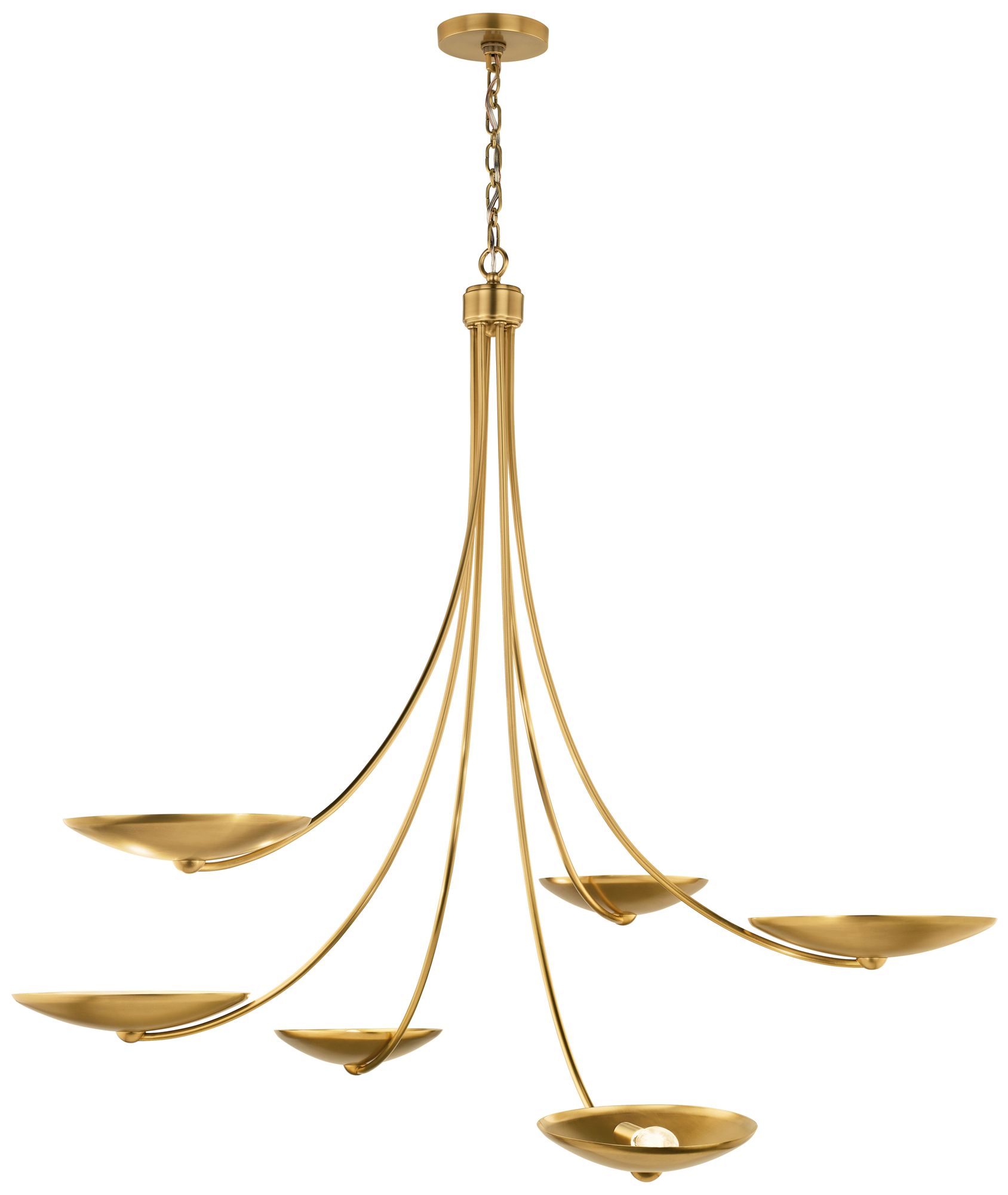 Image 7 Kichler Palmela 45.75" 6-Lt XL Chandelier in Lacquered Brass more views