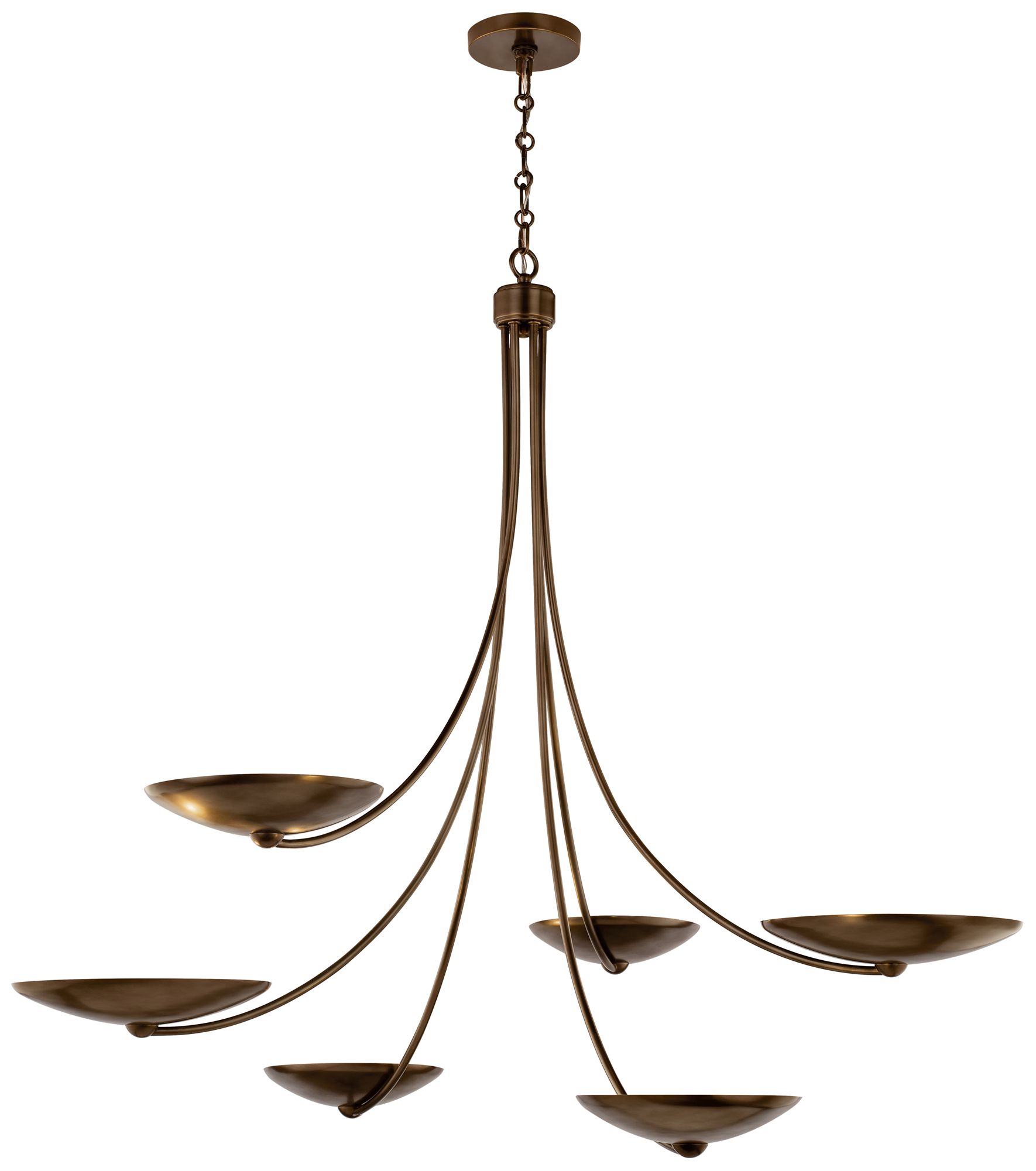 Kichler Palmela 45.75" 6L XL Chandelier Lacquered Bronze/Brass interior