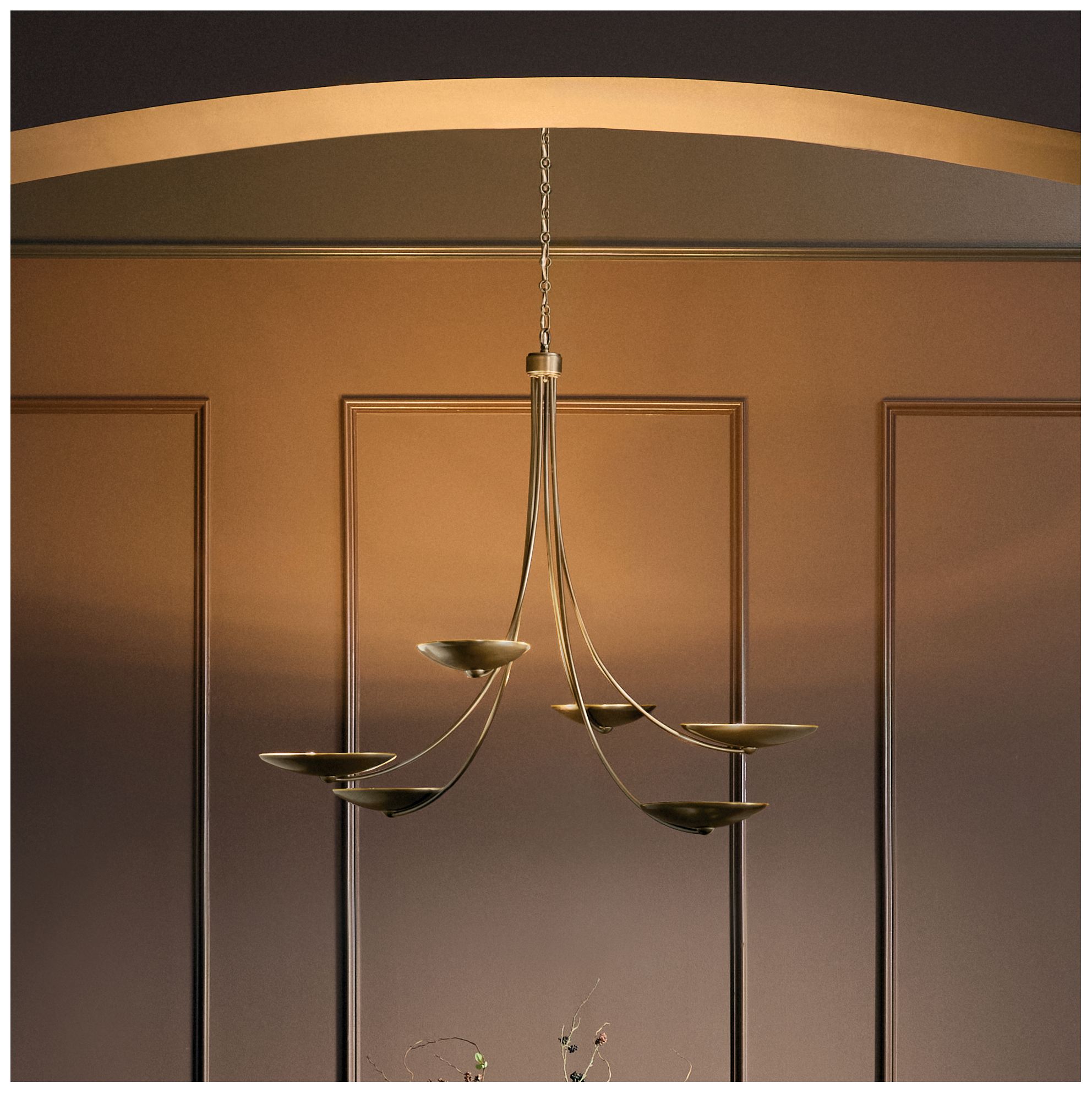 Image 2 Kichler Palmela 45.75" 6L XL Chandelier Lacquered Bronze/Brass interior more views