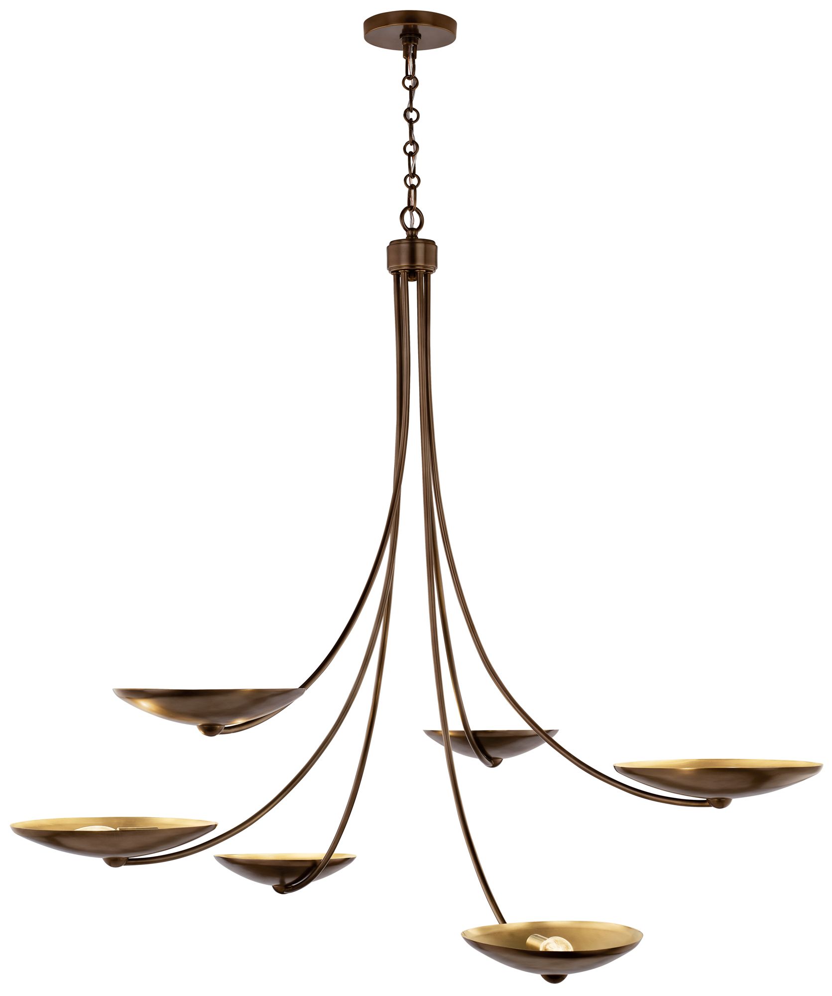 Image 7 Kichler Palmela 45.75" 6L XL Chandelier Lacquered Bronze/Brass interior more views