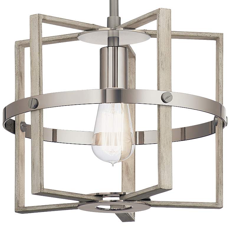 Image 3 Kichler Peyton 12" Wide White Washed Wood Mini Pendant more views