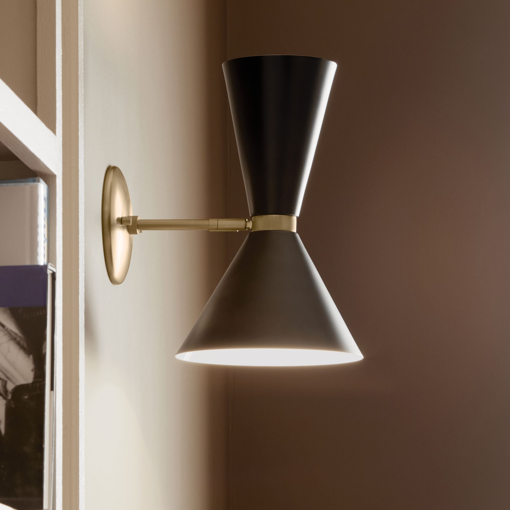 Thumbnail1 of Kichler Phix 13.5 Inch 2 Light Wall Sconce in Champagne Bronze with Black
