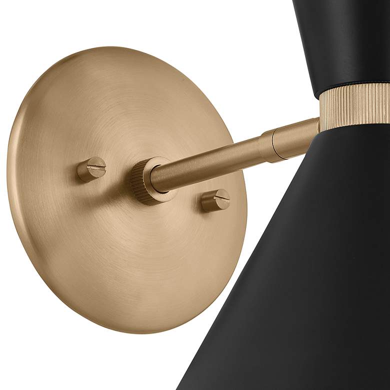 Image 3 Kichler Phix 13.5 Inch 2 Light Wall Sconce in Champagne Bronze with Black more views
