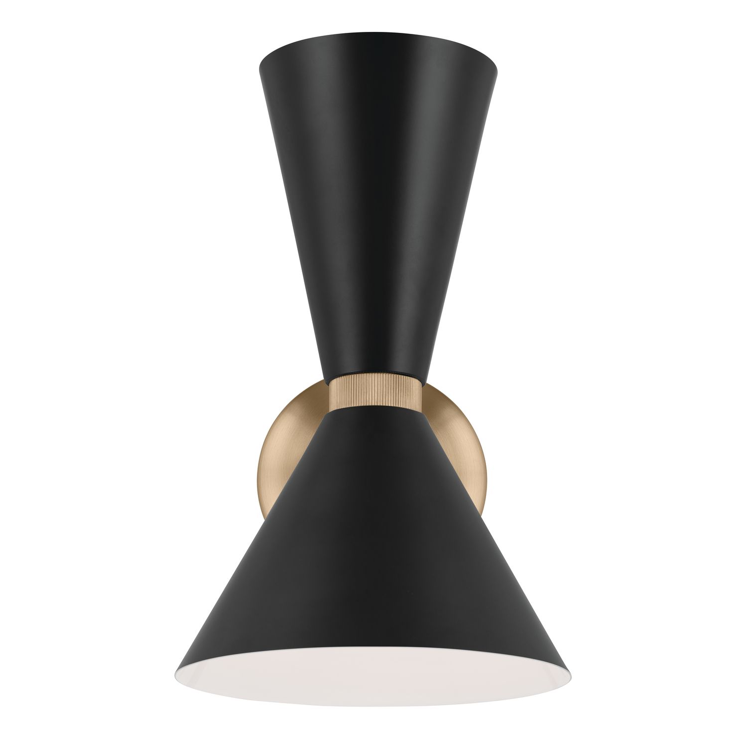 Kichler Phix 13.5 Inch 2 Light Wall Sconce in Champagne Bronze with Black