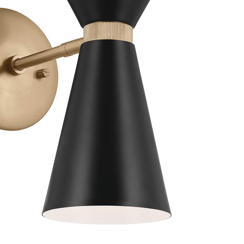 Image 5 Kichler Phix 13.5 Inch 2 Light Wall Sconce in Champagne Bronze with Black more views